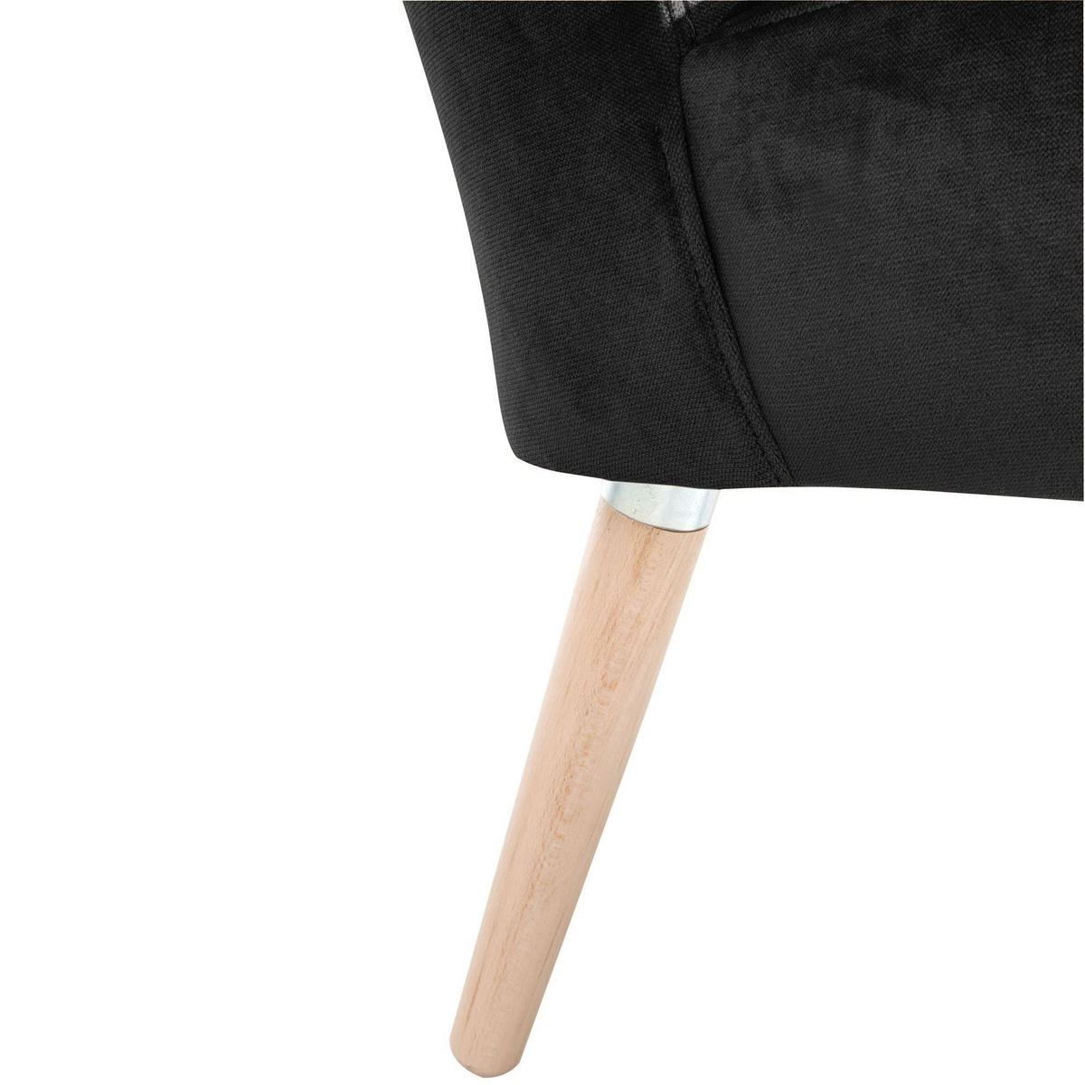 SESSEL Kassi Bezug Samtvelours Buche natur / schwarz - Schwarz, Kunststoff (69/80/68cm) - 58aufmkessel