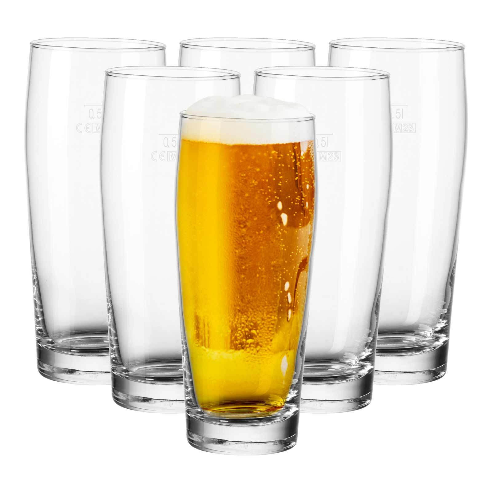 WILLI BECHER GEEICHT transparent 0,5 l 6er Set - Transparent, Glas (0.5L) - Van Well