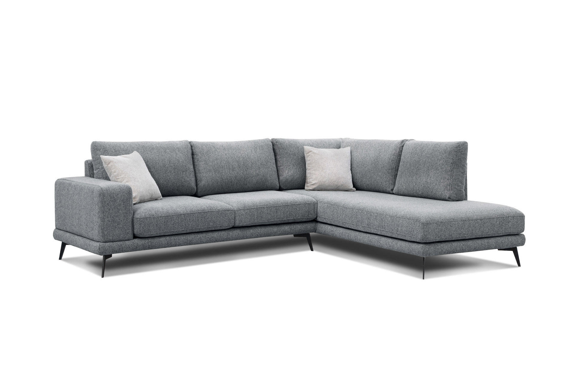ECKSOFA MEDIOLANE 5-Sitzer, grau - Grau, Holzwerkstoff/Textil (282/219cm) - Courtois Laville