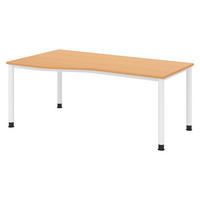 SCHREIBTISCH Serie-H 100/180/74 cm in Buchefarben/Weiß - Buchefarben/Weiß, Holzwerkstoff (100/180/74cm) - bümö