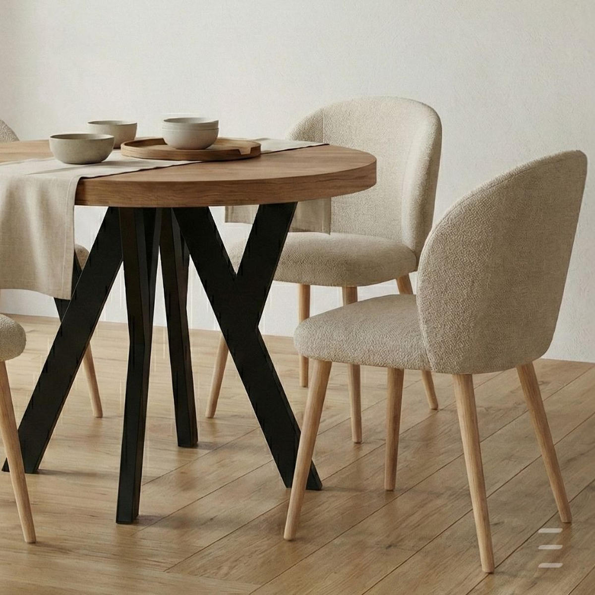 ESSTISCH Runder Ausziehbarer PERO 110/210, Eiche Craft Golden / Schwarz - Schwarz/Braun, Holz (210/110/77cm) - Dekori_Interiors