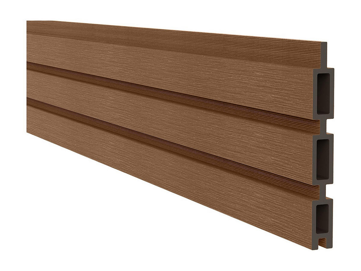 ZAUN - 176cm x 2cm - Verbundwerkstoff - anthrazitgrau, naturfarben dunkel - PALIZO - Anthrazit, Holzwerkstoff (176/148cm) - Vente-Unique