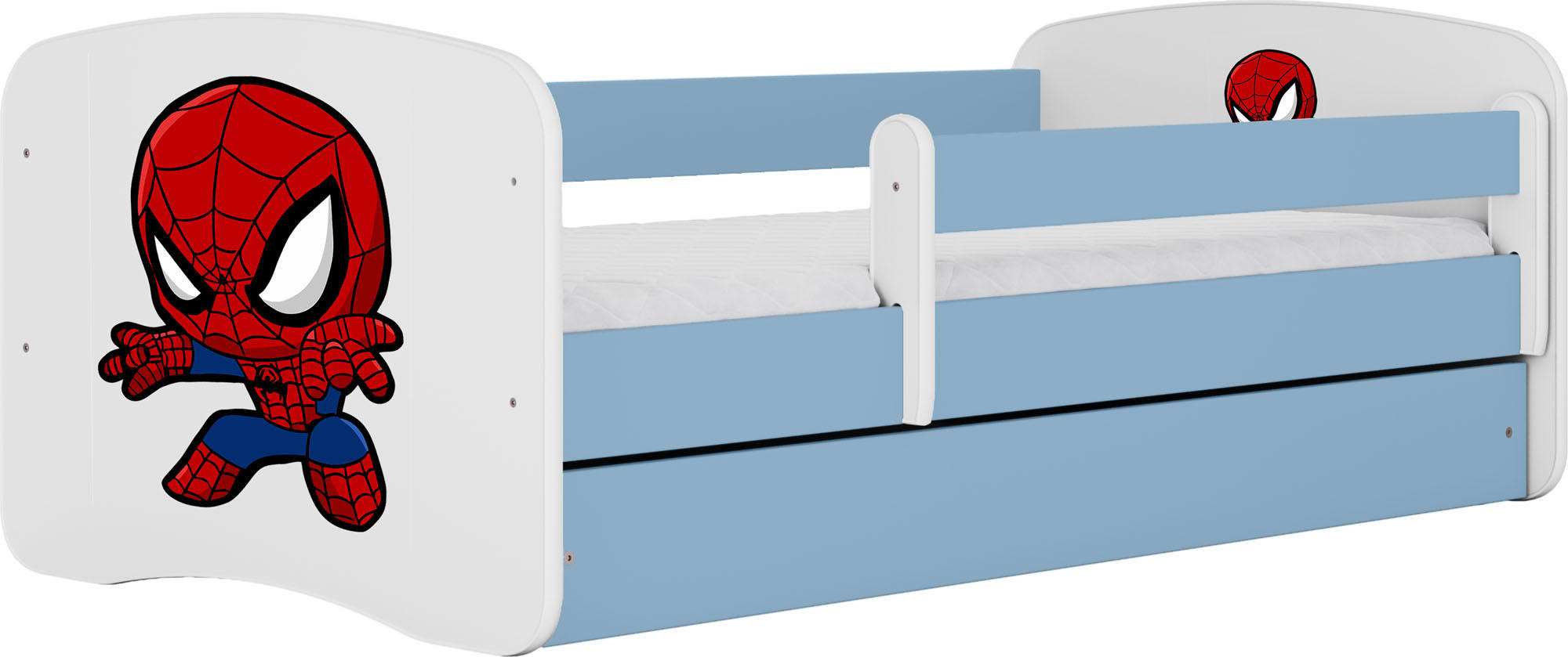 KINDERBETT Emily mit Schublade und Matratze, Blau 70x140 cm - Blau, Holzwerkstoff (140/70cm) - WFL GROUP