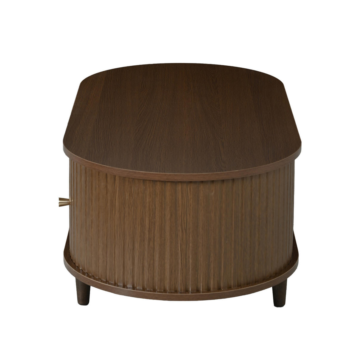 COUCHTISCH 100/50/36 cm Walnuss aus MDF mit Schublade und Rollladentüren - Nussbaumfarben, Holzwerkstoff (100/50/36cm) - OKWISH