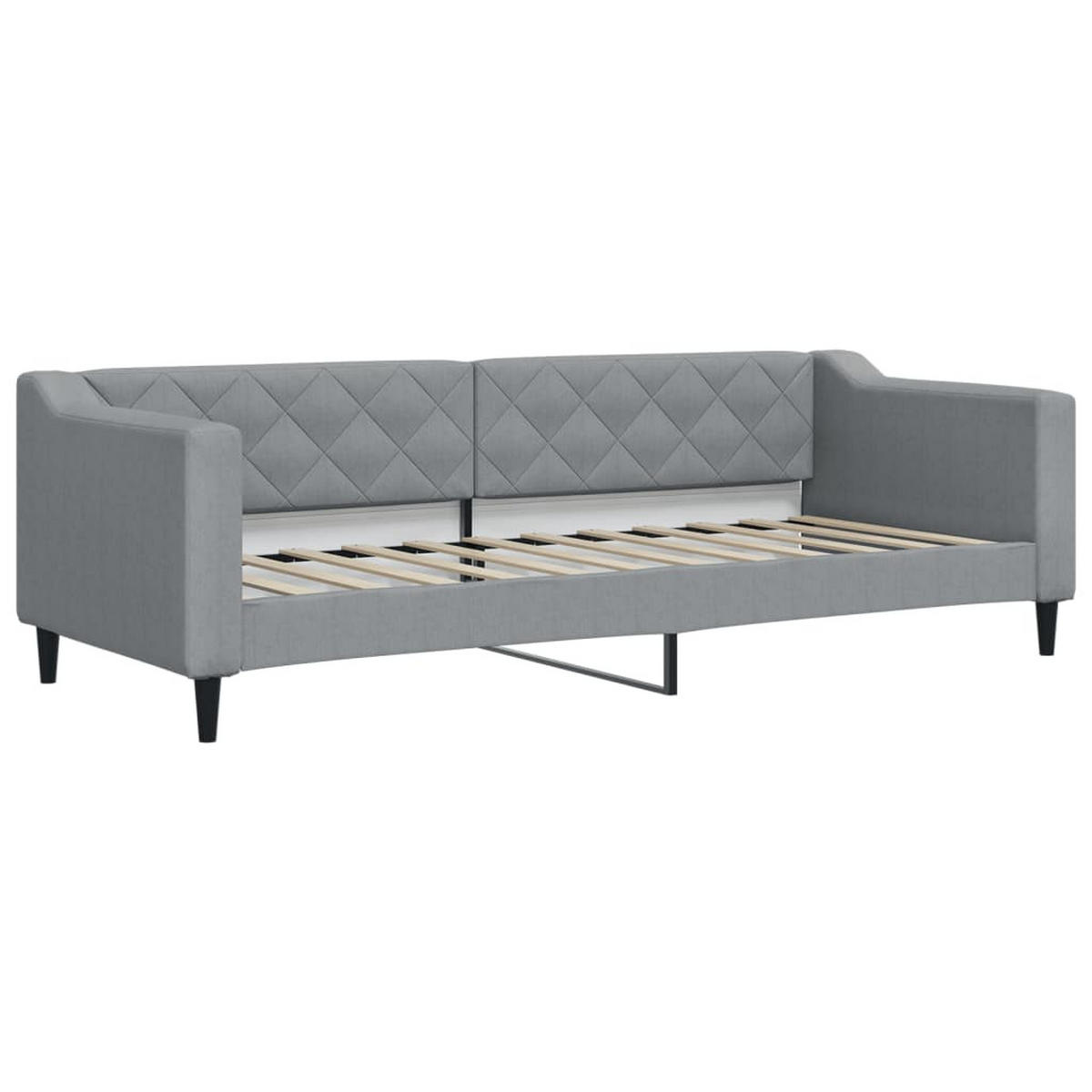 TAGESBETT Ausziehbar Mit Schubladen Hellgrau 80/200 Cm Stoff - Grau, Textil (80/200cm) - vidaXL