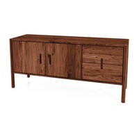 KOMMODE INA Wildeiche - Dunkelbraun, Holz (142/64/46cm) - byoak