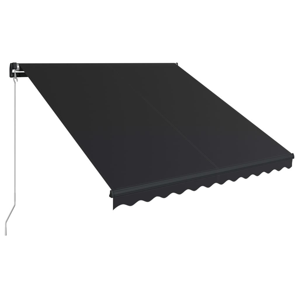 EINZIEHBARE Markise Handbetrieben 300 x 250 cm Anthrazit - Anthrazit, Metall (250/1/300cm) - furnicato