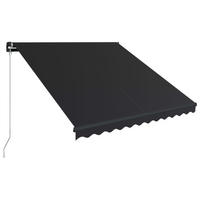 EINZIEHBARE Markise Handbetrieben 300 x 250 cm Anthrazit - Anthrazit, Metall (250/1/300cm) - furnicato