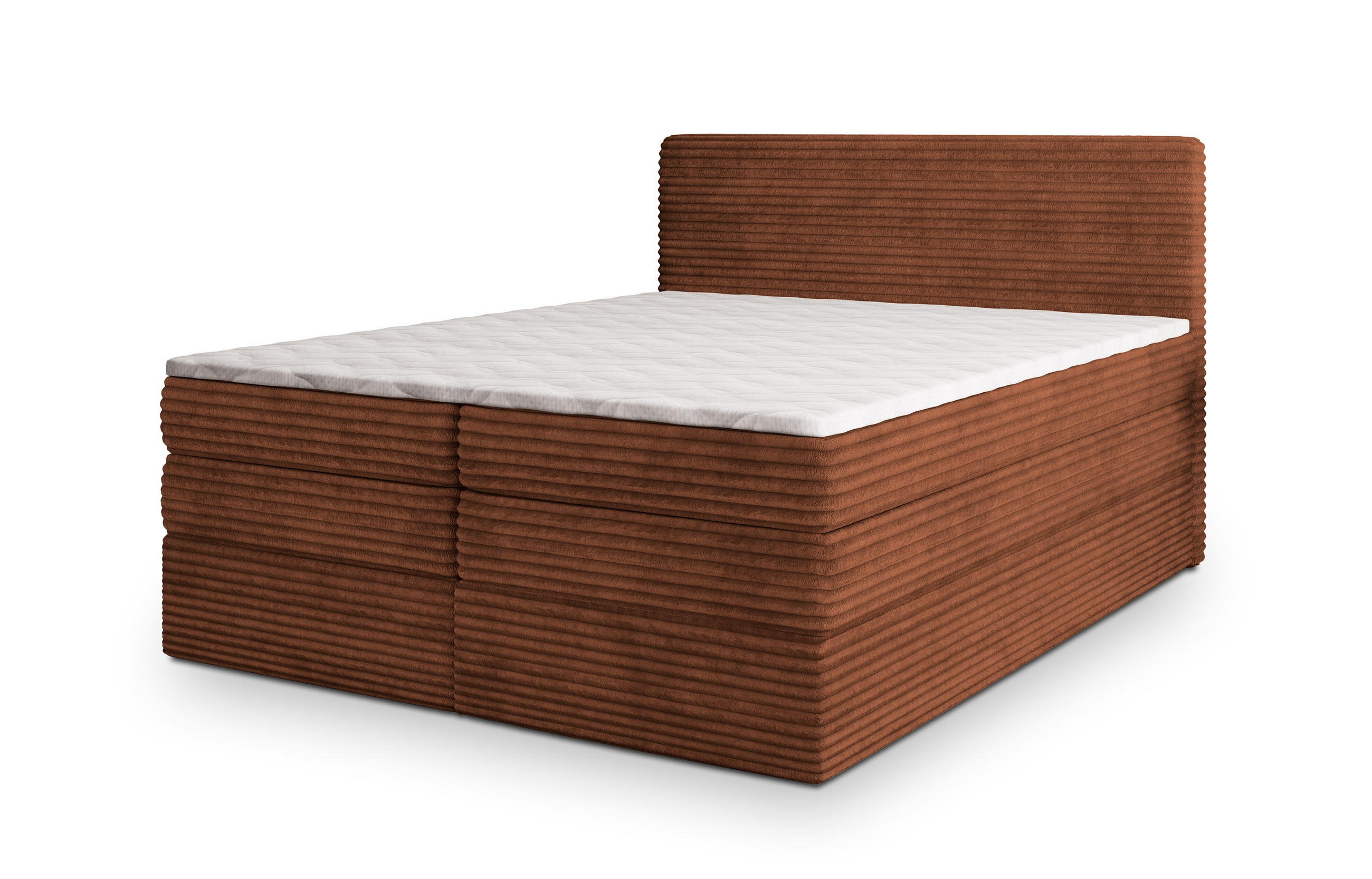 MASSENO POSTEL BOXSPRING LUNERA 140x200 cm, s matrací a úložným prostorem, hnědá