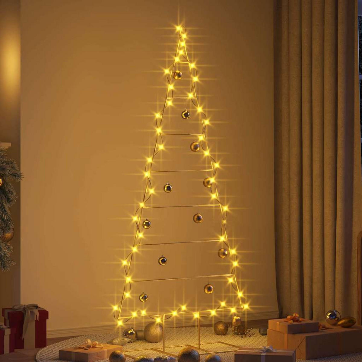 WEIHNACHTSBAUM Metall Gold 181 Cm Pulverbeschichteter Stahl - Goldfarben, Metall (181cm) - vidaXL