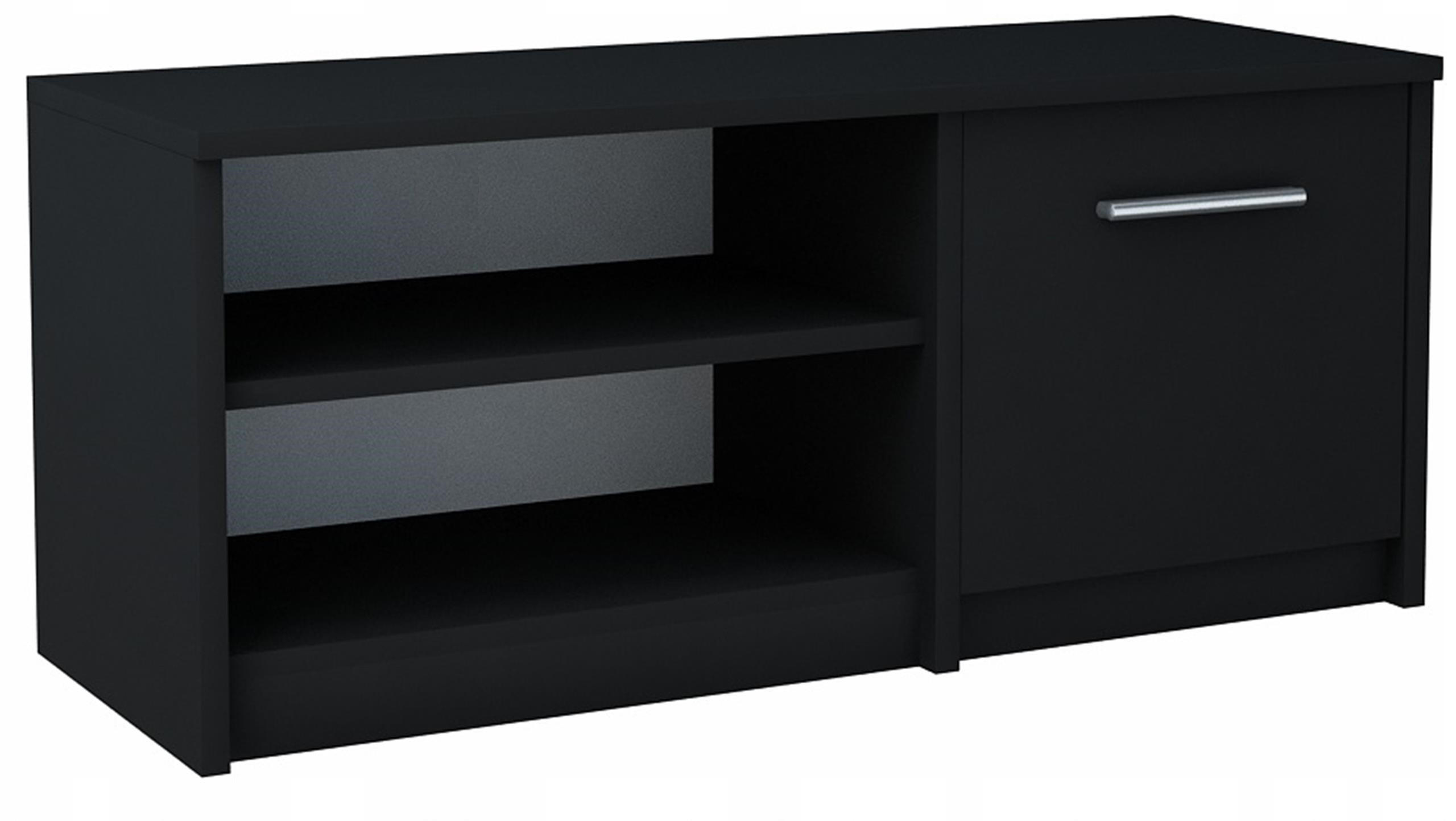 FERNSEHKOMMODE BODO 1D Schwarz 98/35/42 cm - Schwarz, Holzwerkstoff (98/42/35cm) - Matkam Möbel