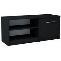 FERNSEHKOMMODE BODO 1D Schwarz 98/35/42 cm - Schwarz, Holzwerkstoff (98/42/35cm) - Matkam Möbel