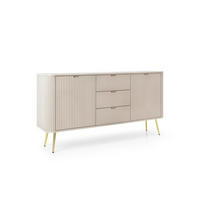 SIDEBOARD ZOVA Beige, Gold 168x39x87 cm - Beige/Goldfarben, Holzwerkstoff (168/87/39cm) - FURNLUX
