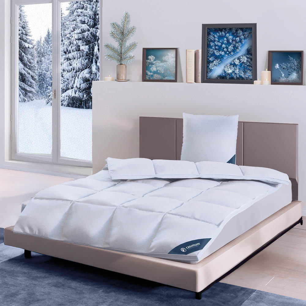 DAUNENDECKE 200x200 Polarwarm, LUXUS Winterdecke extra warm 90% Daune - Weiß, Textil (200/200cm) - casimum