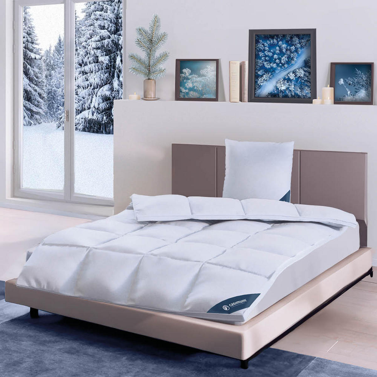 DAUNENDECKE 200x200 Polarwarm, LUXUS Winterdecke extra warm 90% Daune - Weiß, Textil (200/200cm) - casimum