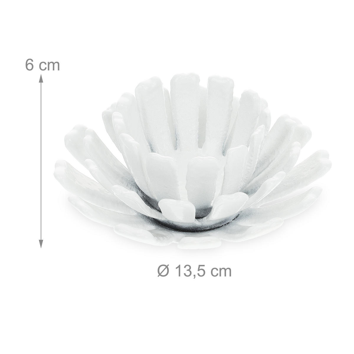 2xTEELICHTHALTER - Weiß, Metall (6cm) - Relaxdays