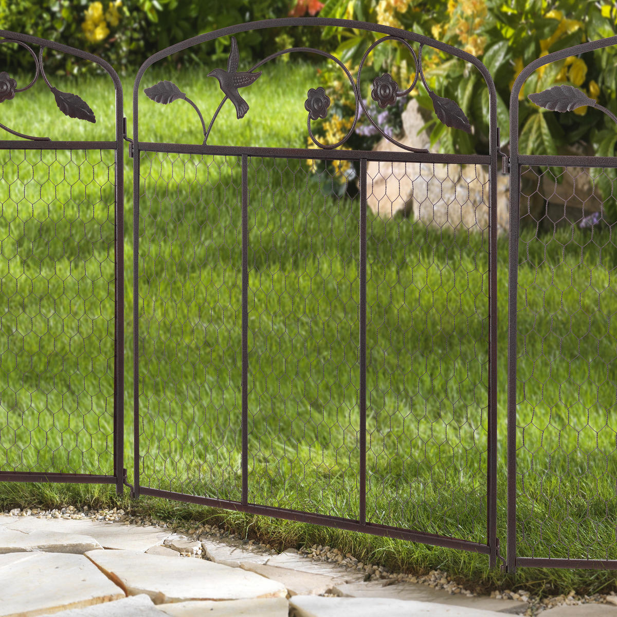 3xBEETEINFASSUNG - Dunkelbraun, Metall (63/79/1.5cm) - Relaxdays