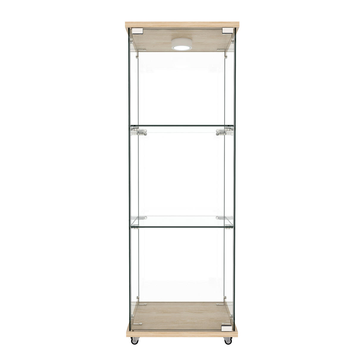 VITRÍNA 36,5/42,5/120 cm s LED osvětlením, z MDF a skla, přírodní - přírodní, kompozitní dřevo (42.5/120/36.5cm) - Redom