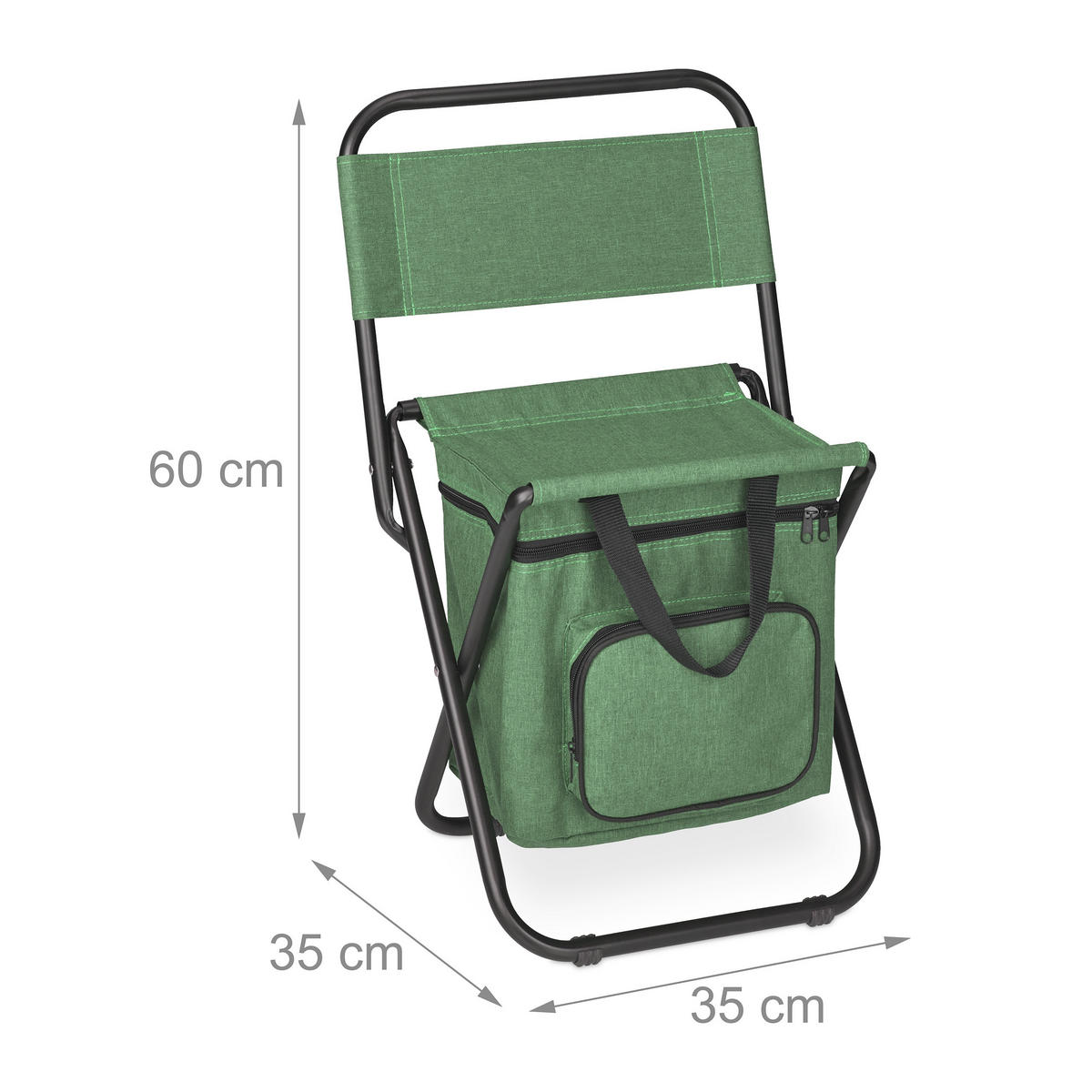 CAMPINGHOCKER - Grün, Textil/Metall (35/60/35cm) - Relaxdays