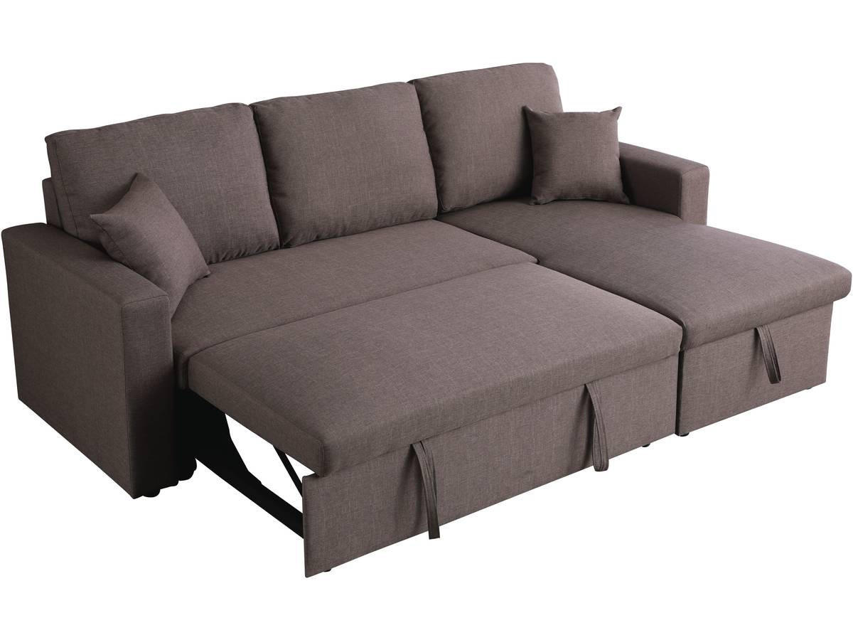 ECKSOFA alain Braun - Taupe, Textil (145/221cm) - Habitat Garten
