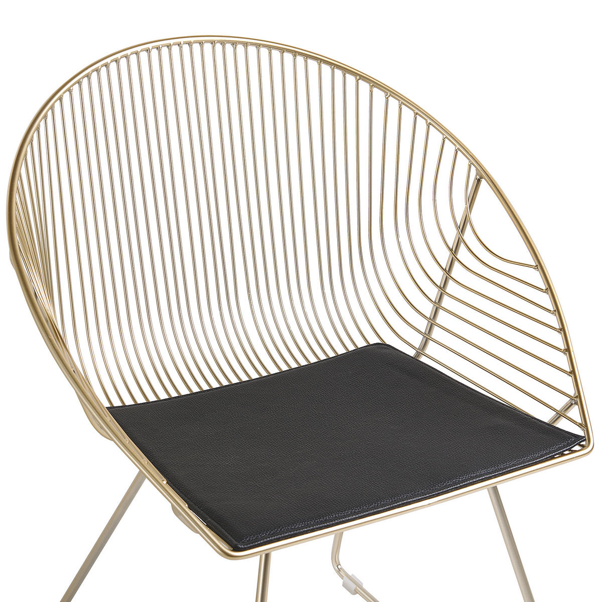 METALLSTUHL 2er-Set Stahl Gold Aurora - Goldfarben, Textil/Metall (65/77/54cm) - Beliani