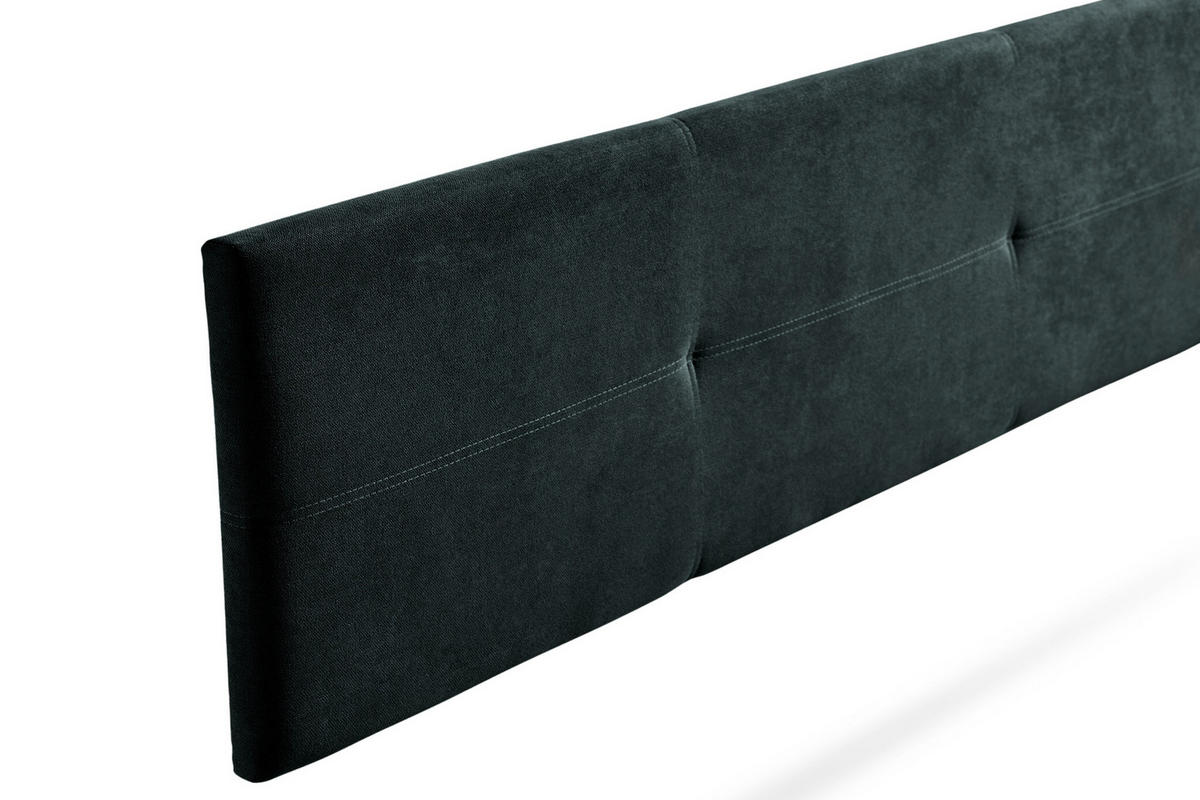 KOPFTEIL gepolstert ALMA Aqualine 170x50x5 cm - Schwarz - Moonia - Schwarz, Holz (170/5/50cm)