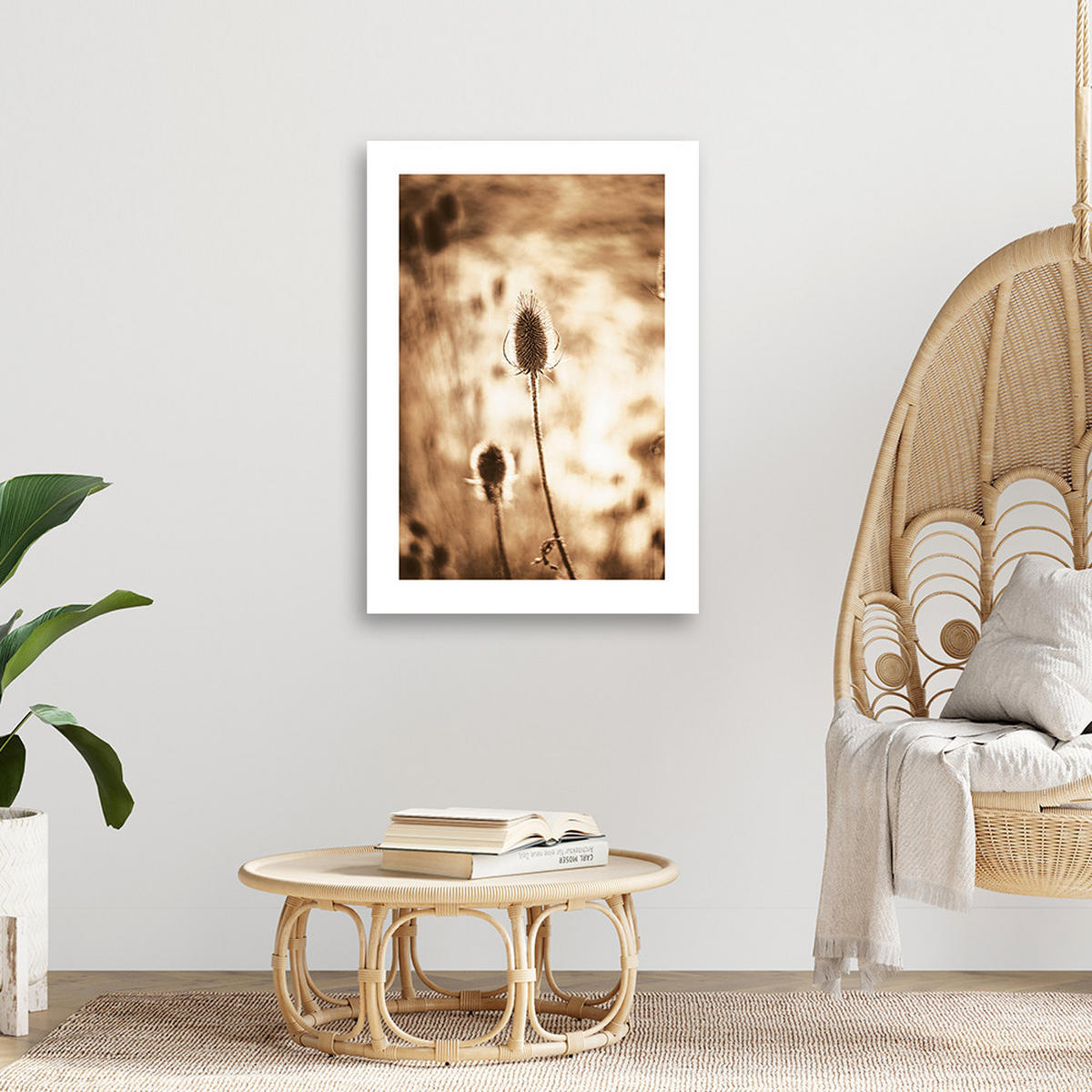 WANDBILD getrocknete pflanzen - Beige, Textil (40/60cm) - Feeby