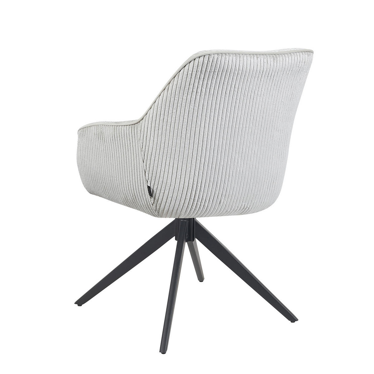 ARMLEHNSTUHL ARVIT - Hellgrau/Schwarz, Textil/Metall (58/87/61cm) - B&D Home