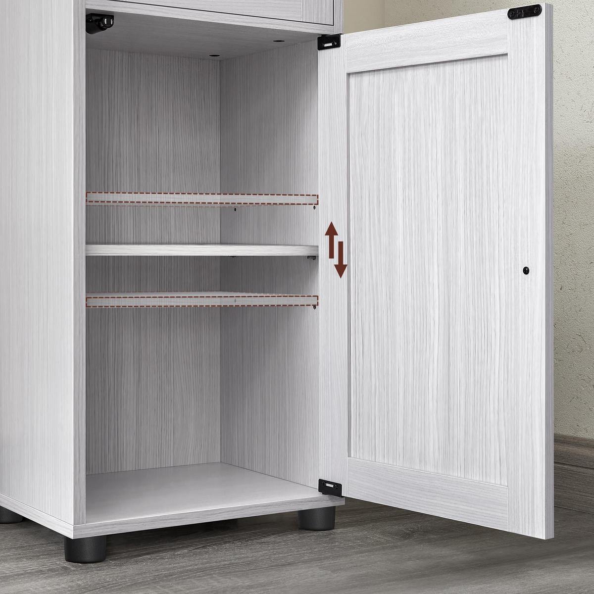 BADEZIMMERSCHRANK HOCHSCHRANK - Weiß, Holzwerkstoff (30/165/40cm) - Hansiro