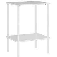 BEISTELLTISCH 40/30/52,2 cm mit 2 Ablagen, Metallrahmen und Holzwerkstoff, Weiß - Weiß, Holzwerkstoff (30/40/52.2cm) - Redom