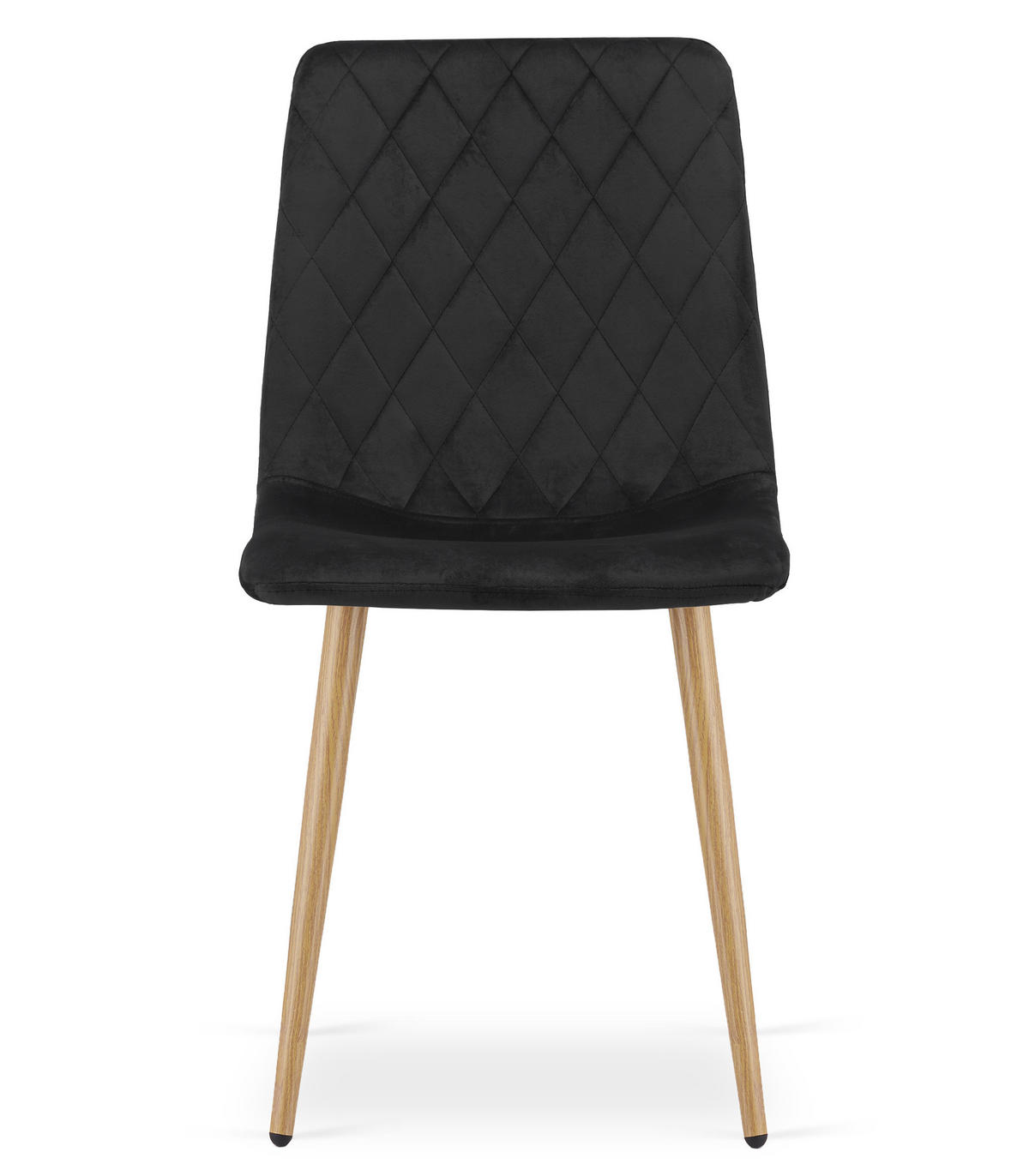 ESSZIMMERSTUHL TURIN schwarzer Sitz, Beine in Holzfarbe - Eichefarben/Schwarz, Textil (44.5/88.5/53cm) - Valora