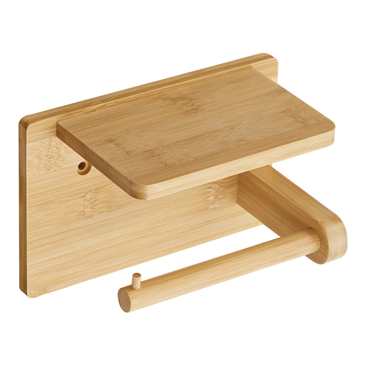 TOILETTENPAPIERHALTER Vallentuna - Naturfarben, Holz (18/12/10.5cm) - [en.casa]