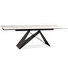 ESSTISCH Westin Weiß Marmor / Schwarz Matt 160-240 / 90 / 77cm - Schwarz/Weiß, Holz/Keramik (90/240/77cm) - Feldmann-Wohnen