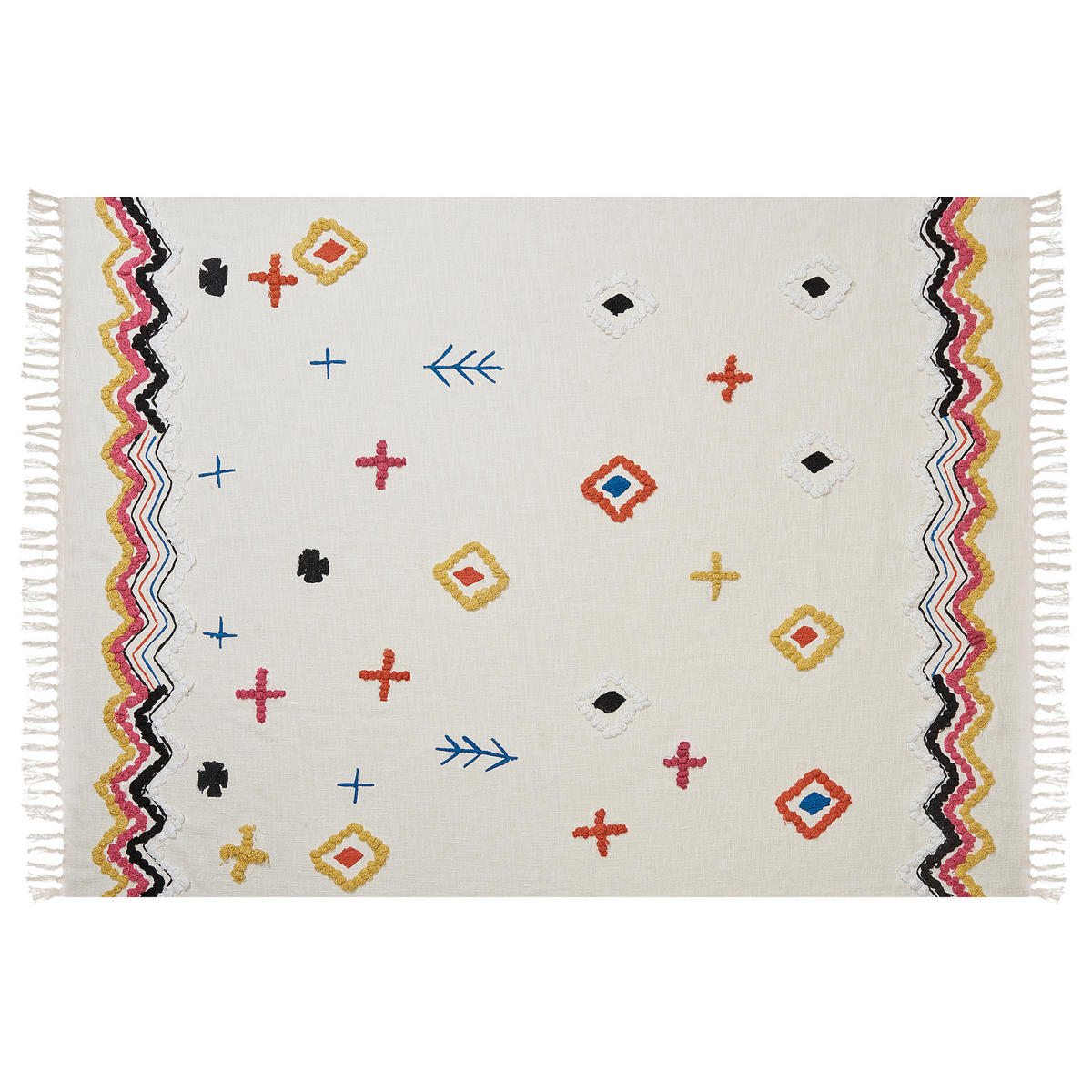DECKE Bunt Morena 130/180 cm - Multicolor, Naturmaterialen/Textil (130/180cm) - Beliani