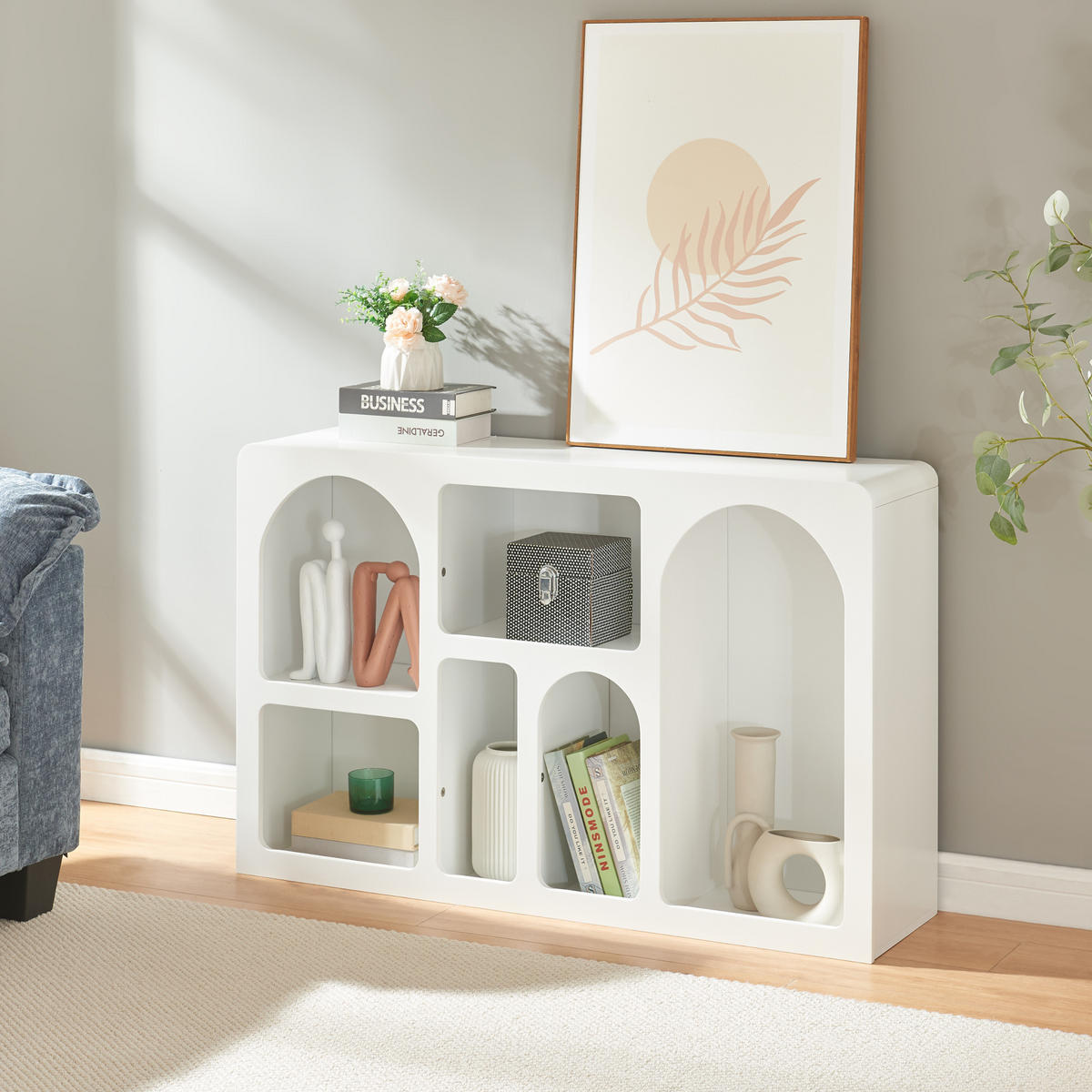 SIDEBOARD Vågå - Weiß, Holzwerkstoff (30/70/110cm) - [en.casa]