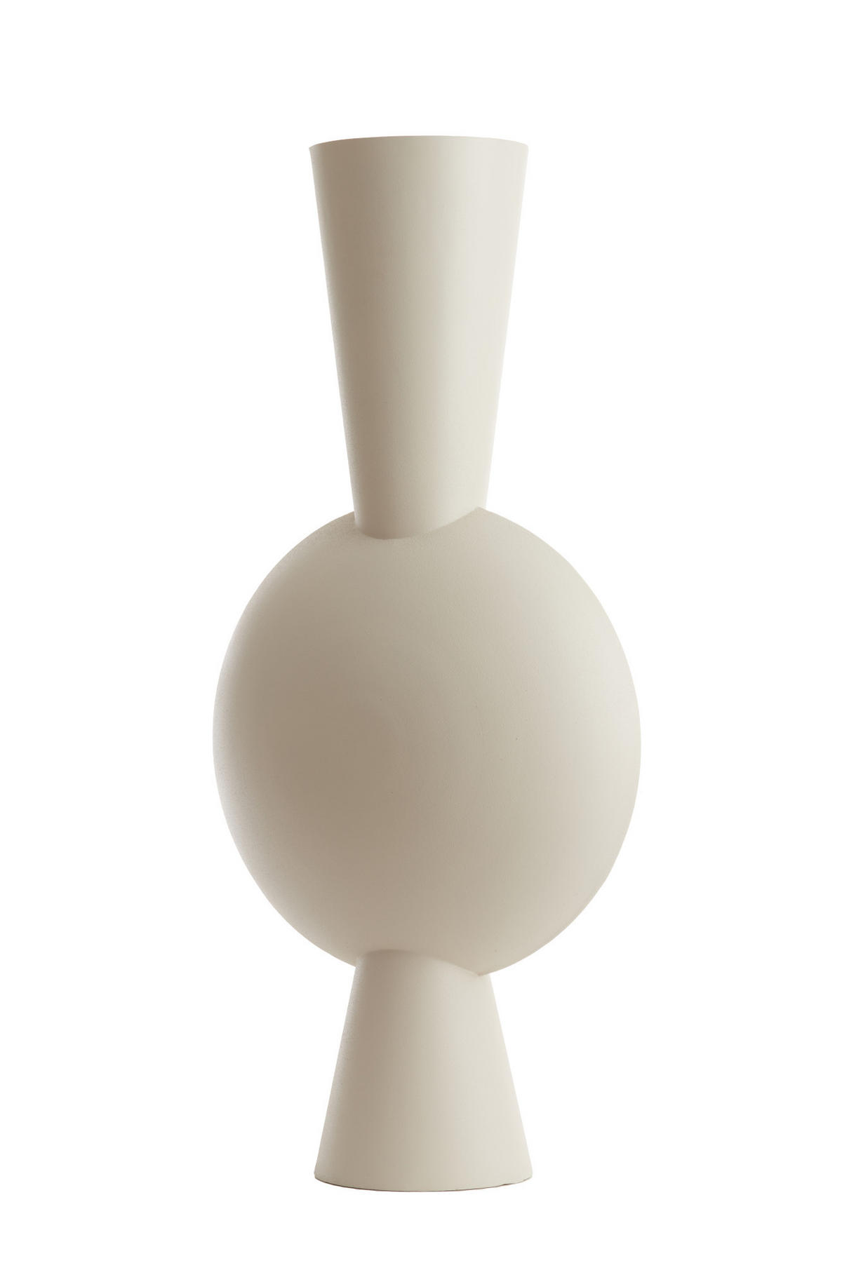 VASE Kavandu Weiß 47/26/100 cm - Weiß, Metall (100cm) - Light & Living