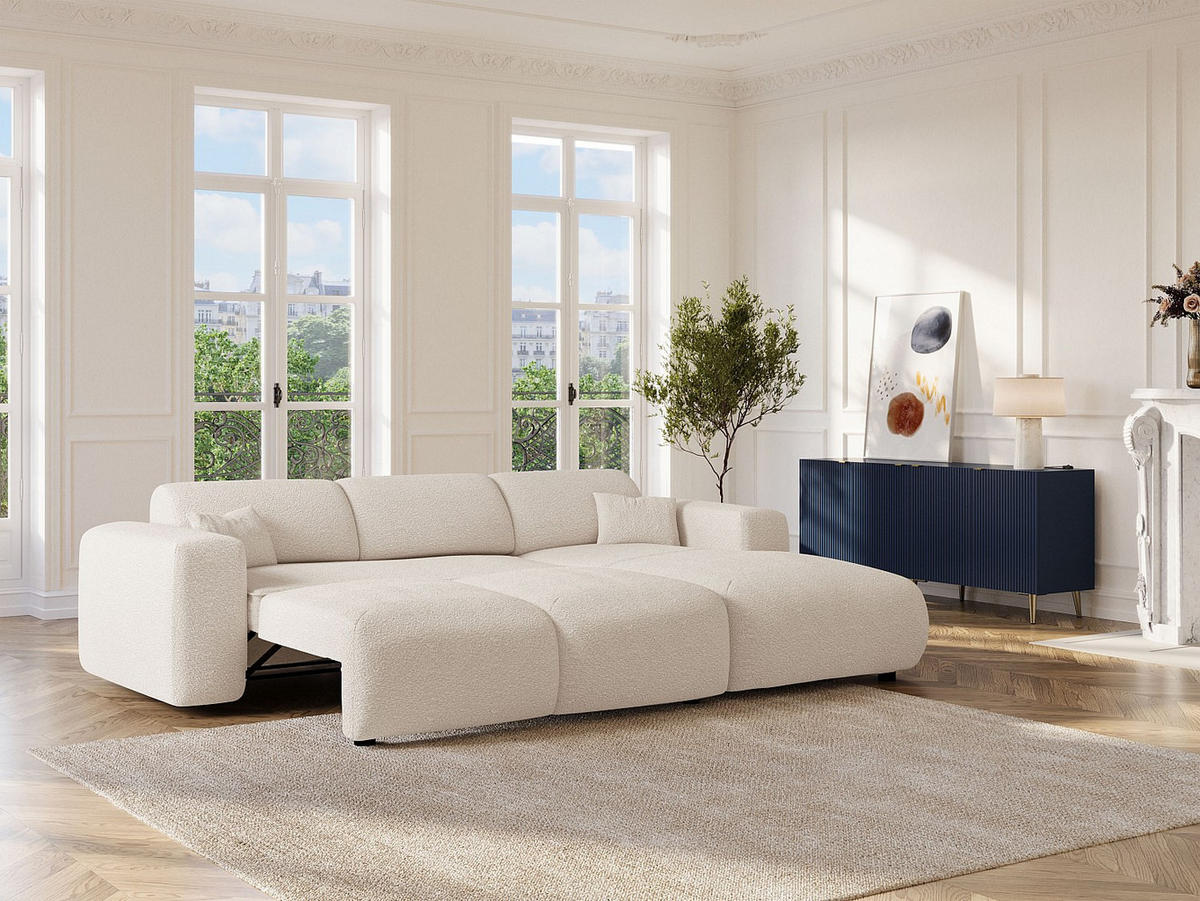 SCHLAFSOFA - 5 Personen - Stoff - Weiß - - Weiß, Textil (283/77/180cm) - Vente-Unique