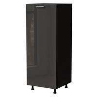 VORRATSSCHRANK Essen Graphit Hochglanz / Schwarz Matt 60 / 59 / 154cm - Schwarz/Graphitfarben, Holz/Holzwerkstoff (60/154/59cm) - Feldmann-Wohnen