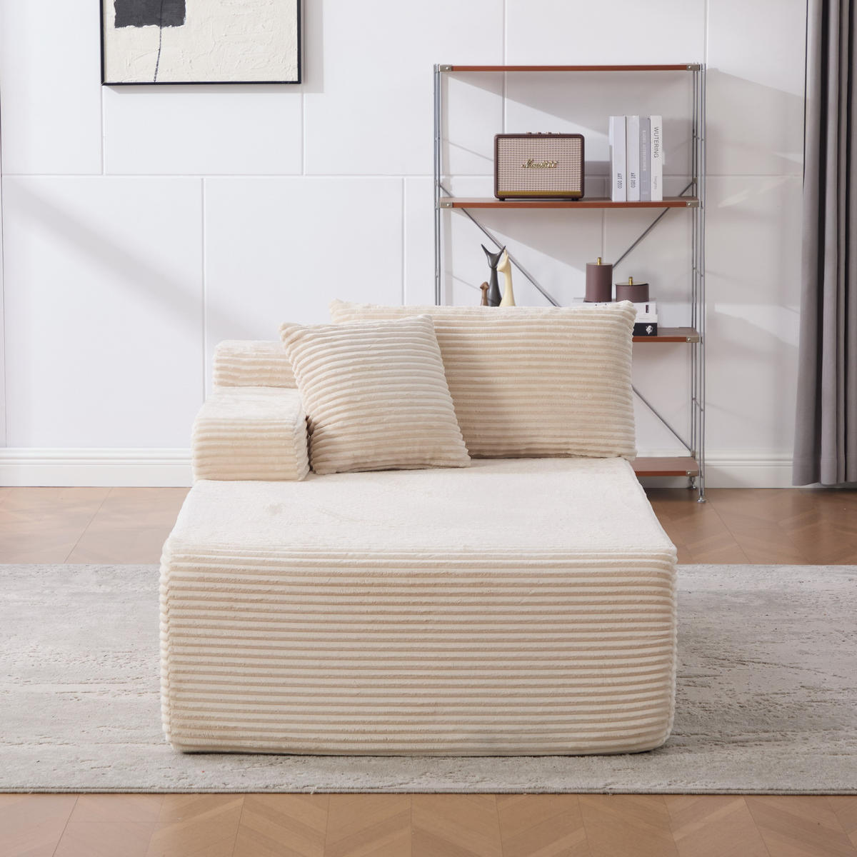 SOFAELEMENT 174/100/74.5 cm Elfenbein Chenillestoff - Ecru, Textil (100/74.5/174cm) - Oxeza