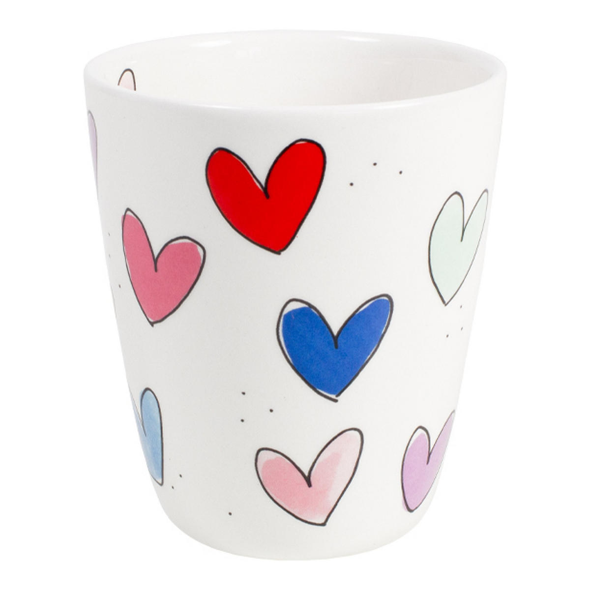 BECHER Herzen in Bunt - 350 ml - Multicolor, Keramik (0.35L) - Blond Amsterdam