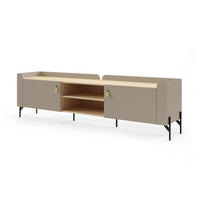 TV-LOWBOARD SOVI 08 195 / 55 / 42 cm in Porcini / Eiche Mavelie - Greige/Eichefarben, Holzwerkstoff (195/55/42cm) - Deine Möbel 24