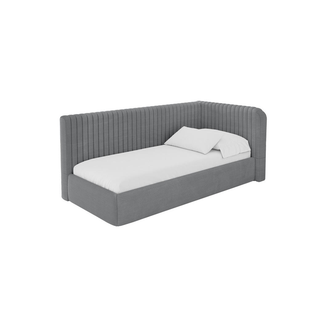 ALTDECOR JEDNOLŮŽKOVÁ POSTEL pro mládež s úložným prostorem, vlevo - AURY 80x200 tmavě šedá