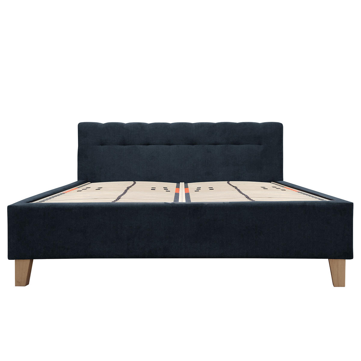 POLSTERBETT - Samt - Dunkelblau, Holz/Textil (180/200cm) - home24