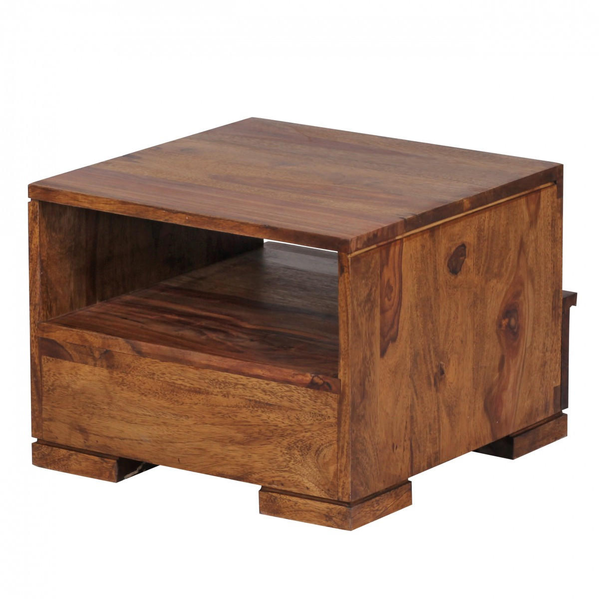 NACHTTISCH Massivholz Schublade Ablage Pflegeleicht NAKO, Braun 40x40x30 cm - Braun, Holz (40/30/40cm) - KADIMA DESIGN