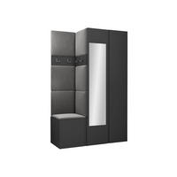 GARDEROBEN-SET Orion XXVI - Graphitfarben/Grau, Holzwerkstoff/Kunststoff (116/186/46cm) - MIRJAN24