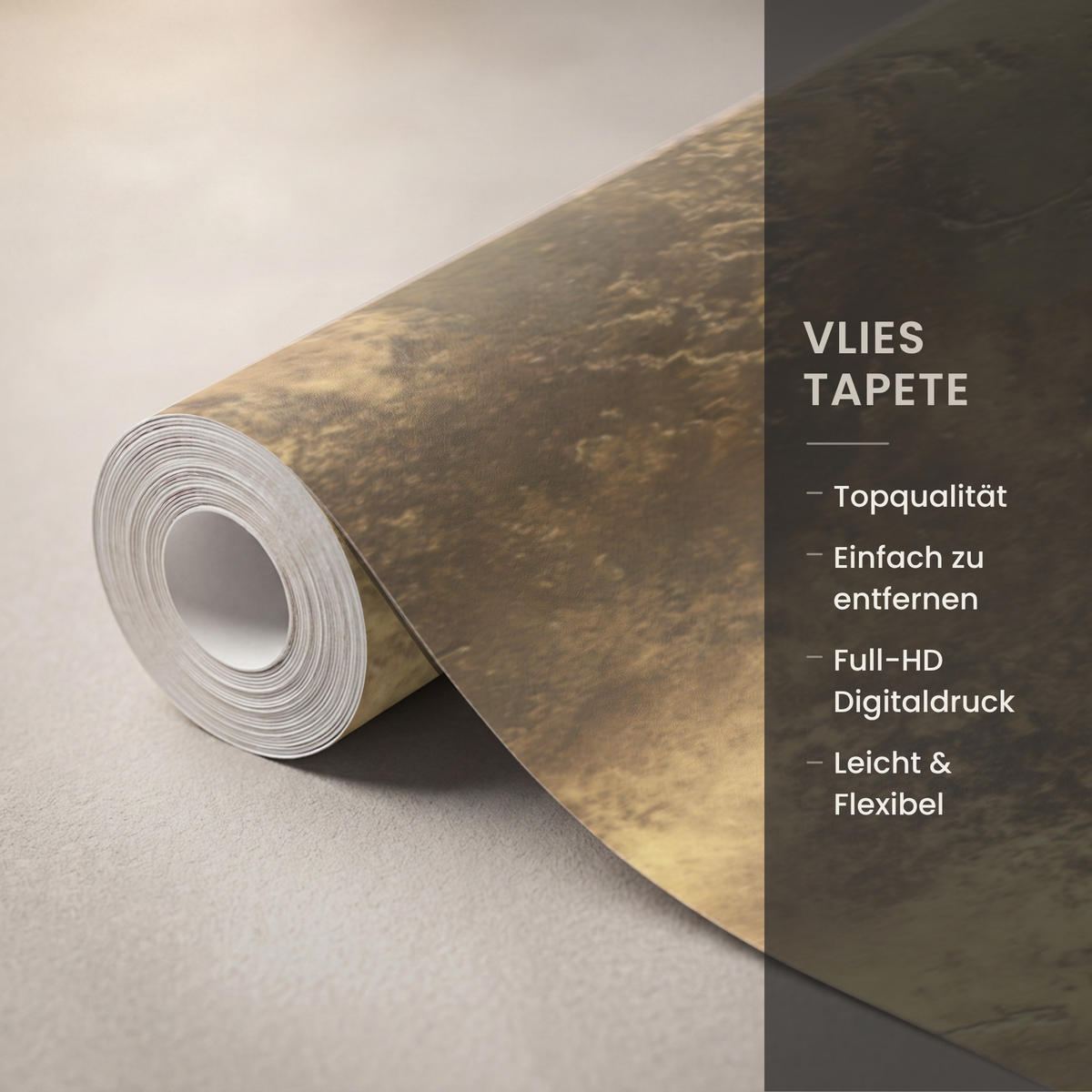 TAPETE - Antik - Metallic-Look - Gold - 280x200 cm - Messingfarben, Papier (280/200cm) - OnlyWow