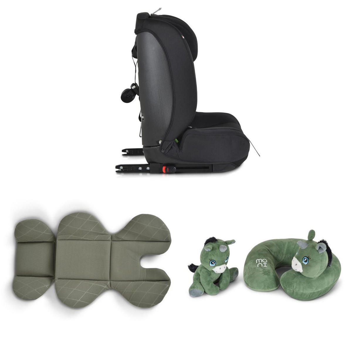KINDERSITZ i-Size i-Safe grün (76-150cm) Isofix, Top Tether, 13-fach verstellbar - Grün, Kunststoff (45/60/46cm) - Moni