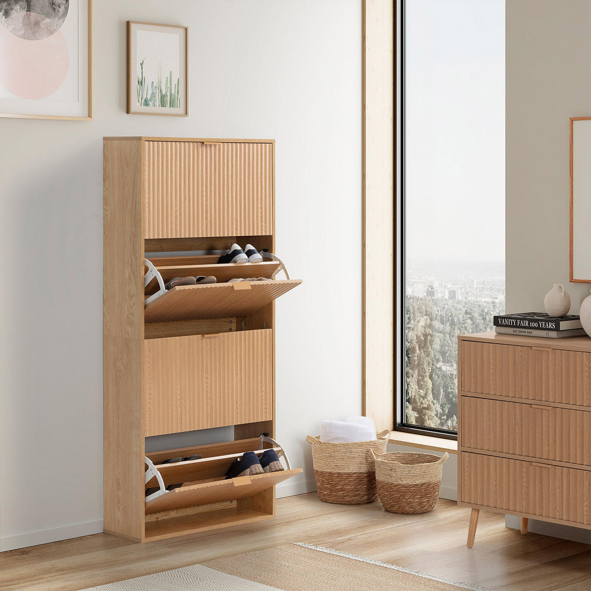 SCHUHRANK Lluvia, Eichenfarben - Honigeiche, Holzwerkstoff (66/150/24cm) - VS Venta-stock