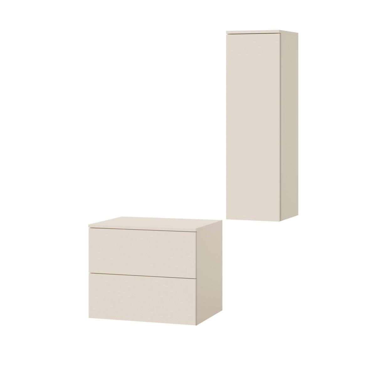 BADMÖBEL-SET Color Macadamia 2-Teilig (2S 60 + 1D 100) - Beige, Holzwerkstoff (90/160/45cm) - mzm24