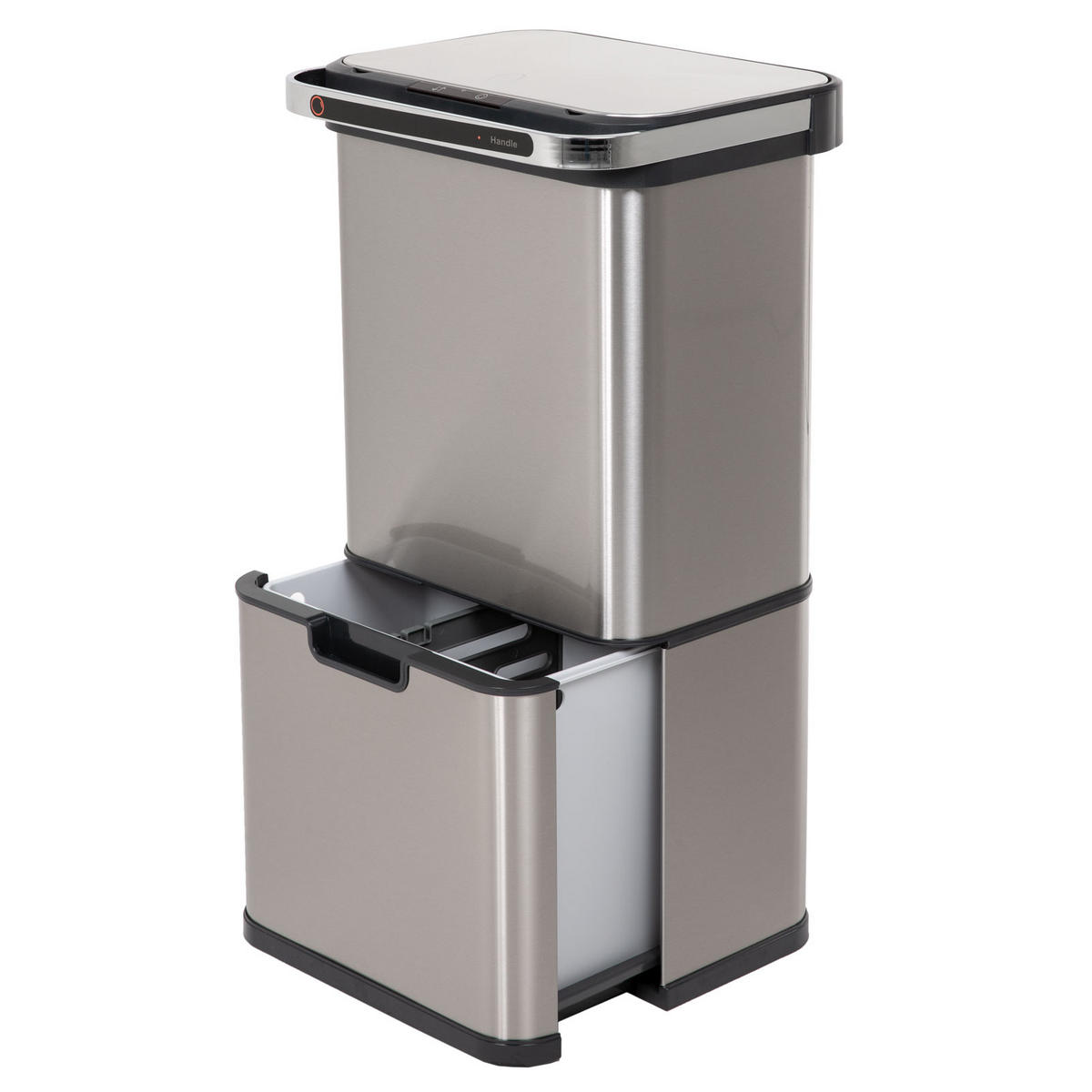 SENSORMÜLLEIMER 60L - Silberfarben, Metall (42/82/36cm) - SVITA